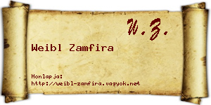 Weibl Zamfira névjegykártya
